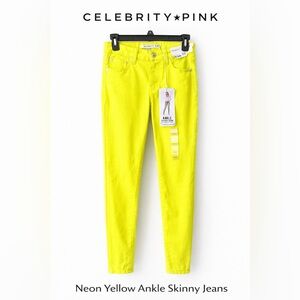 "Celebrity Pink" Neon Yellow Ankle Jeans NWT